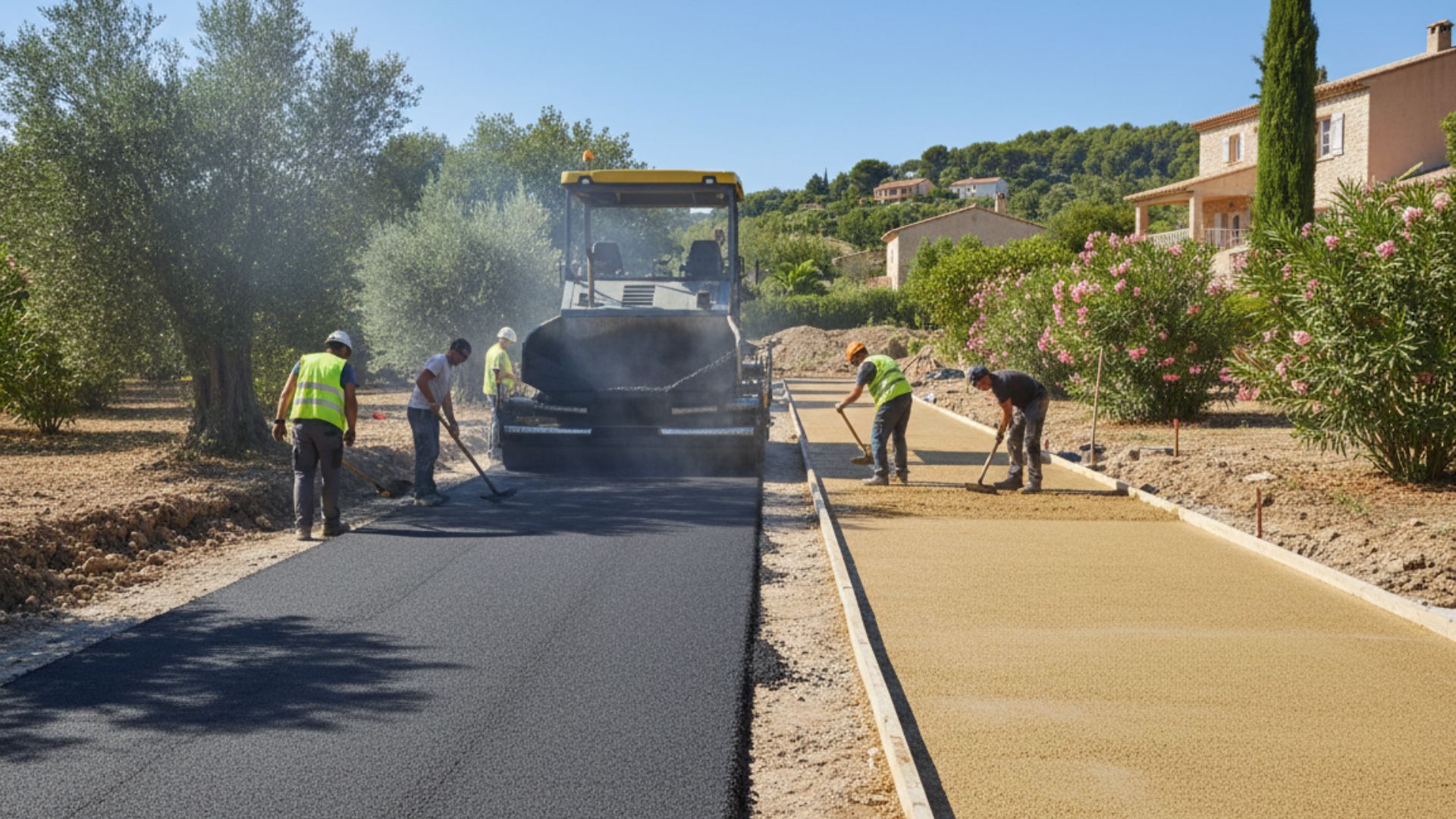 Allée en enrobé contre allée en résine : deux choix radicalement différents — Société Missaoui Alpes-Maritimes Var