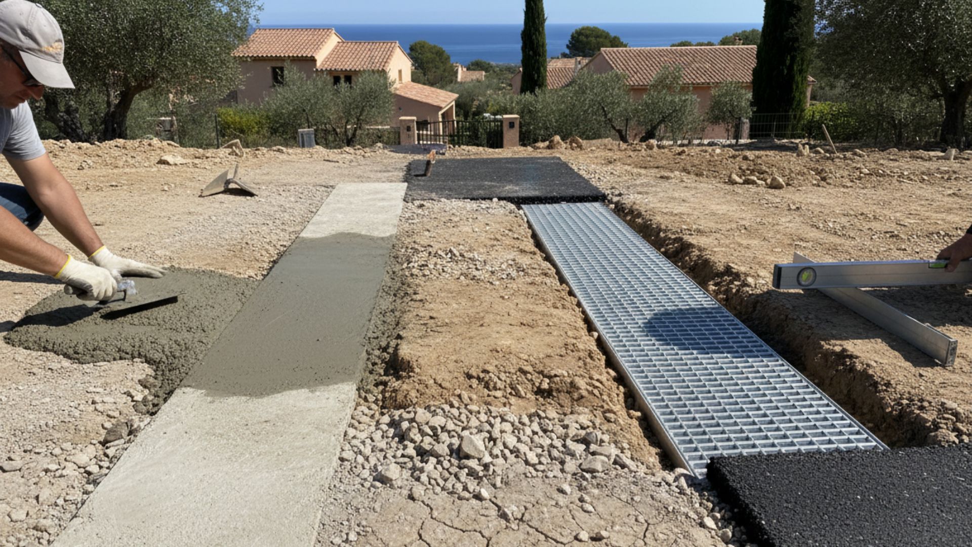Comparatif caniveau béton NF EN 1433 vs caniveau métallique acier galvanisé fonte inox 316L — classes A15 à F900, durabilité, résistance corrosion littorale Côte d'Azur — Société Missaoui Alpes-Maritimes Var