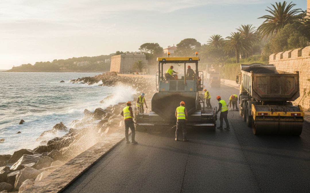 Cap d&rsquo;Antibes : enrobé et contraintes des embruns marins