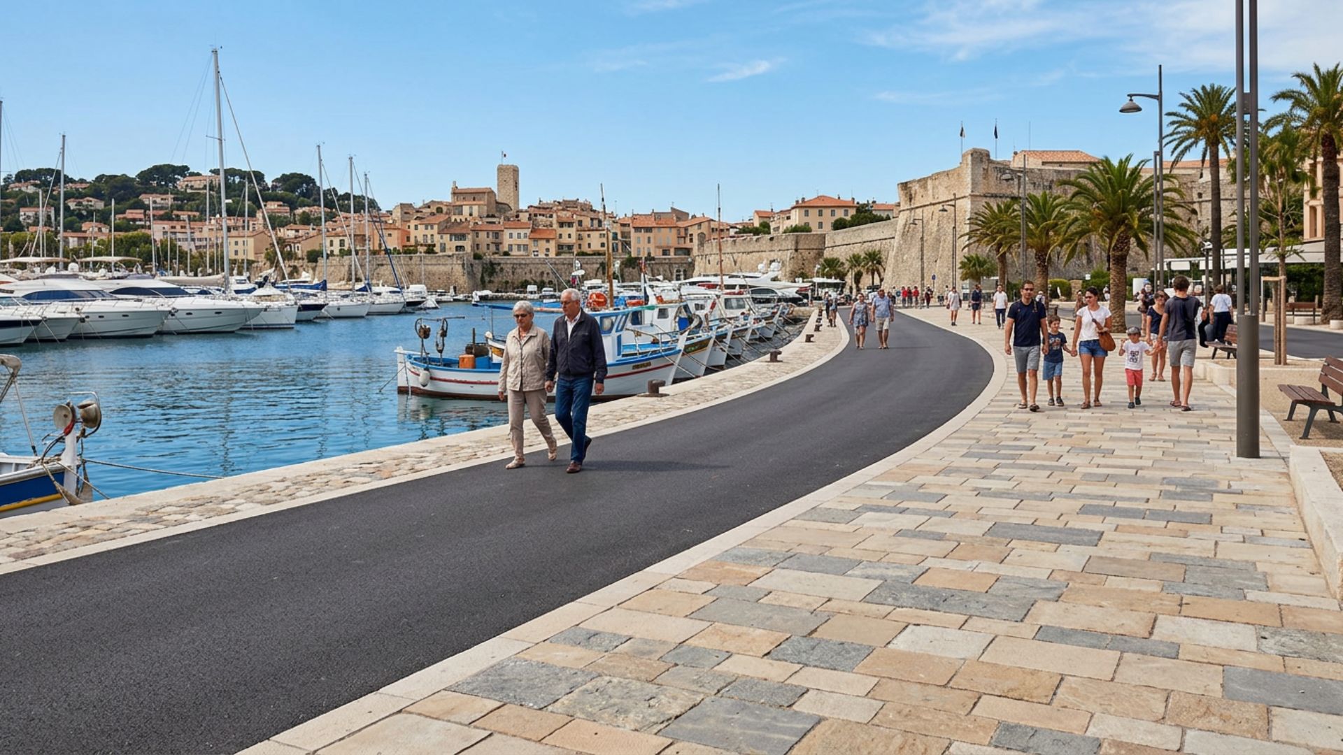 Enrobé à Antibes vieux port — enrobé et pavé mixte — Société Missaoui