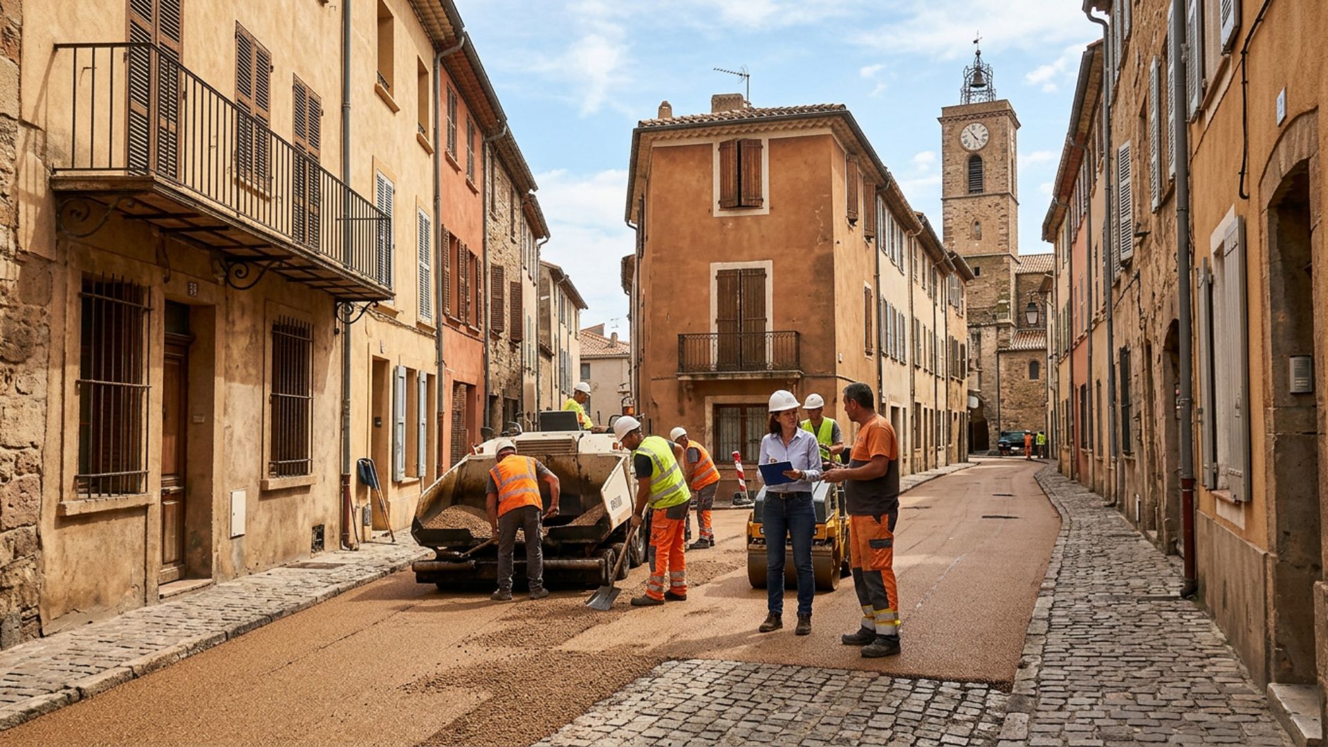 Enrobé à Fréjus centre historique — contraintes ABF — Société Missaoui