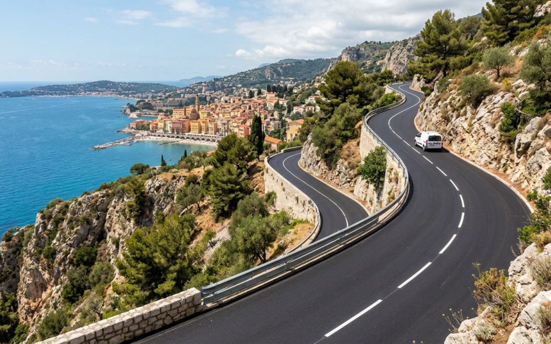 Enrobé à Menton : corniche et pentes fortes
