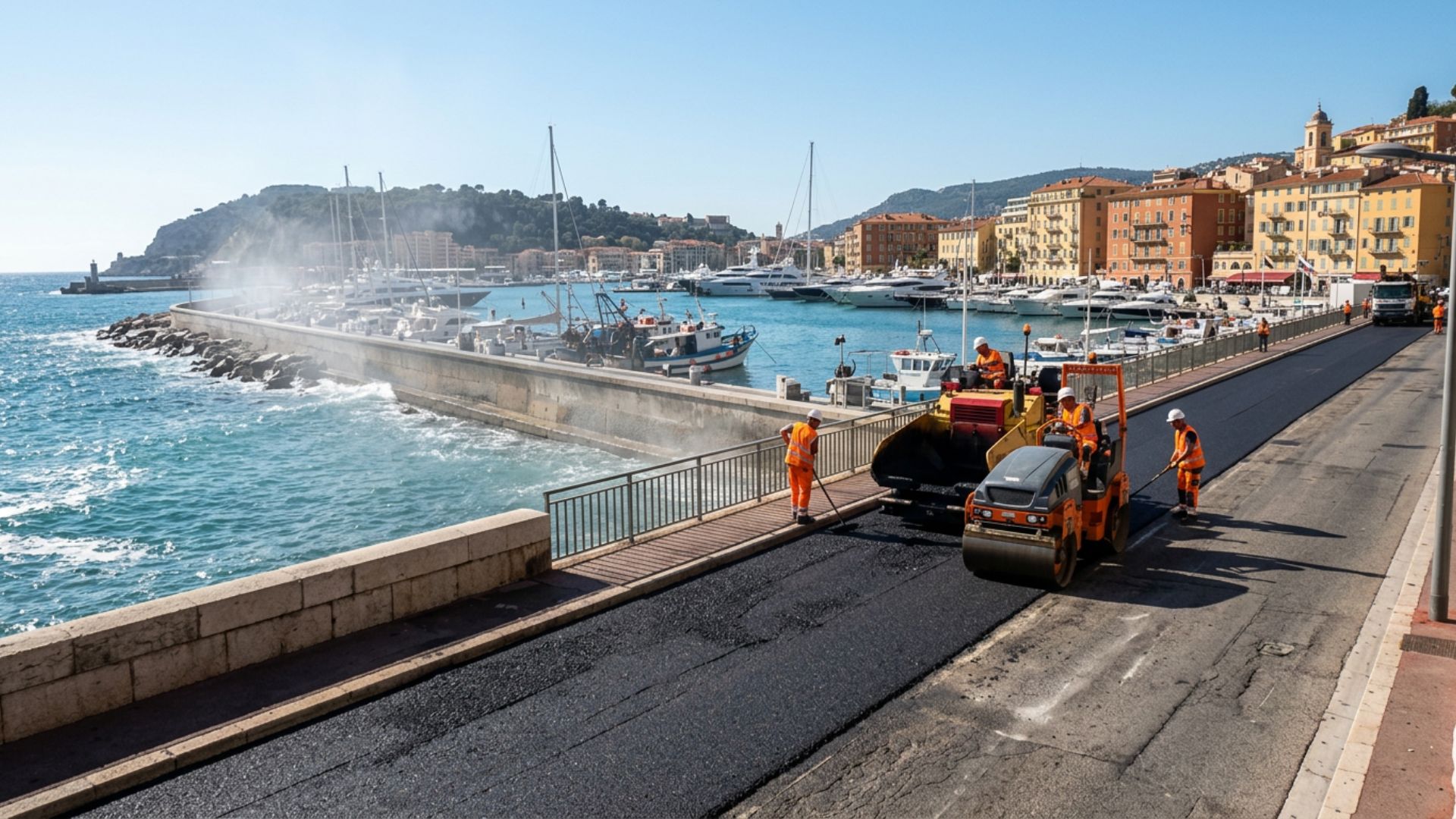 Enrobé à Nice Port — contraintes des embruns marins — Société Missaoui
