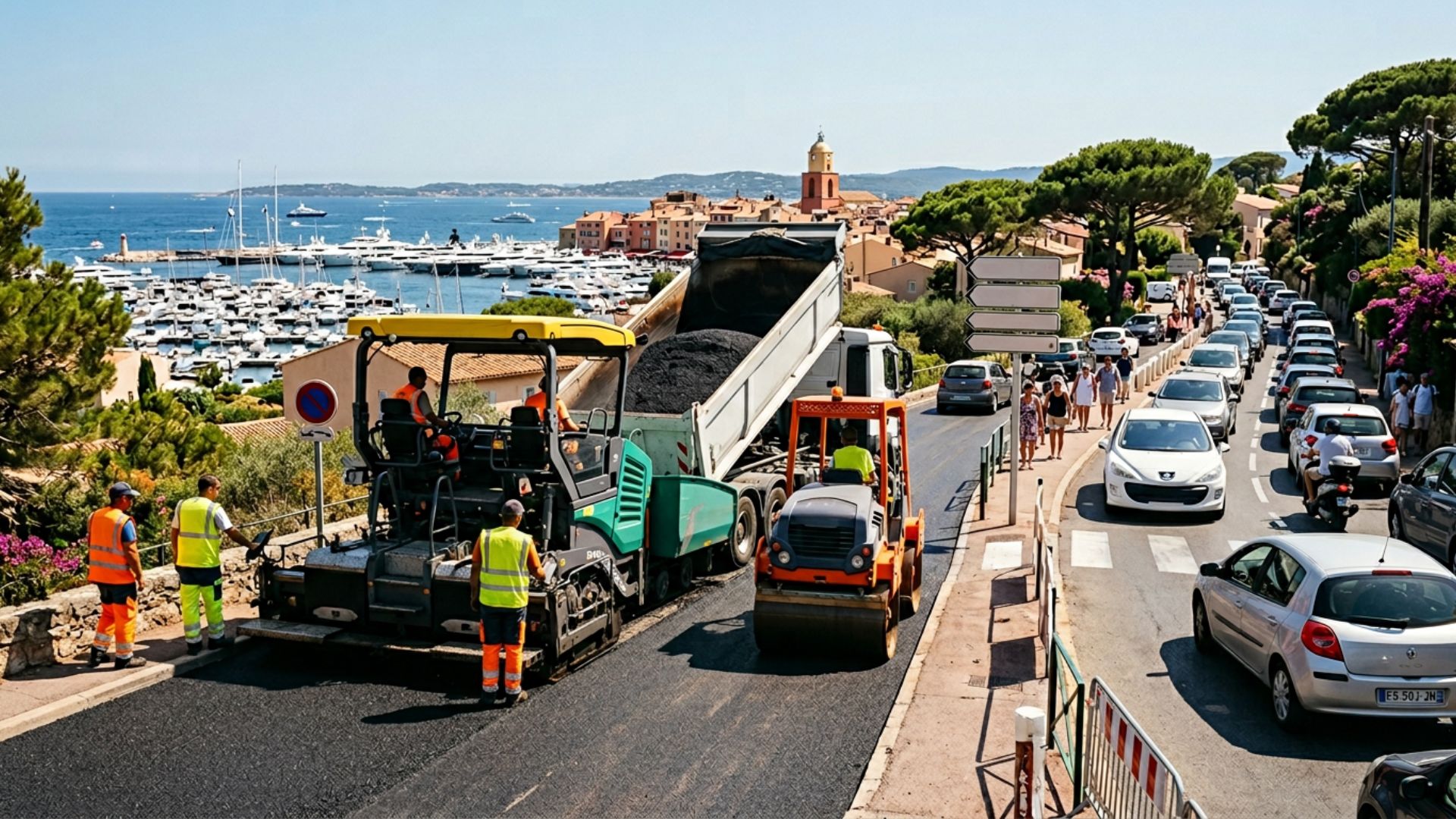 Enrobé à Saint-Tropez — haute saison et logistique — Société Missaoui