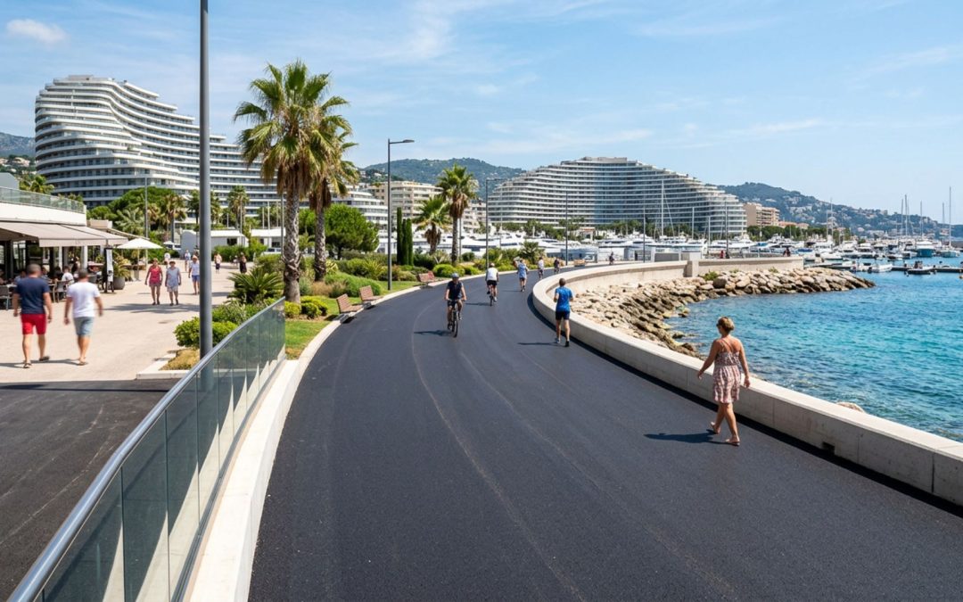 Enrobé à Villeneuve-Loubet : front de mer moderne