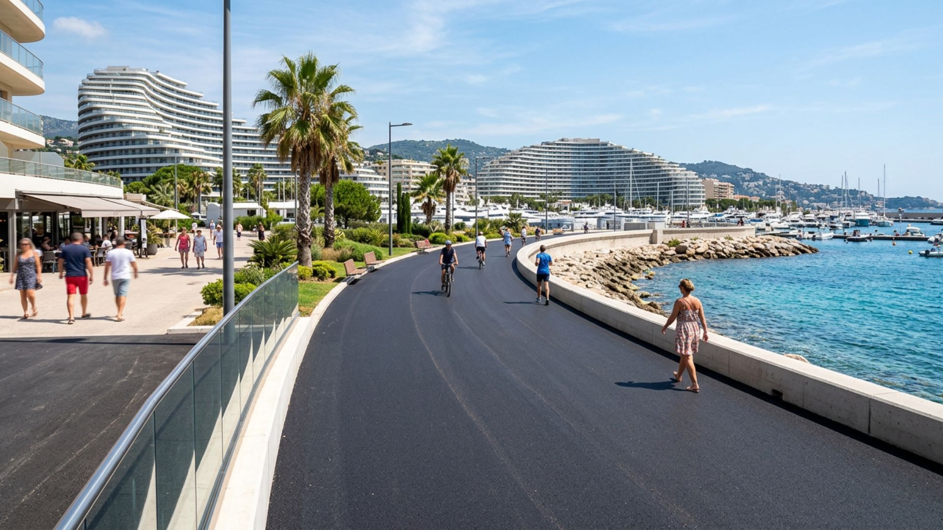 Enrobé à Villeneuve-Loubet : front de mer moderne — Société Missaoui