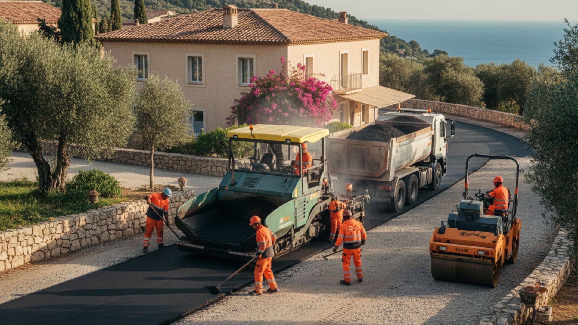 Enrobé hôtel intervention basse saison parking établissement hôtelier Côte d'Azur — préservation expérience client haute saison, coordination services hôtel, travail nocturne, BBSG SBS NF EN 14023, marquage thermocollé premium — Société Missaoui Alpes-Maritimes Var