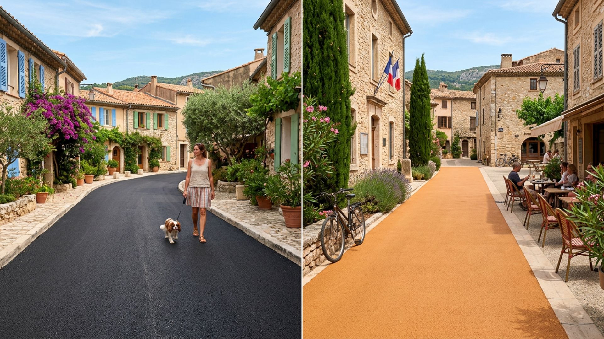 Enrobé noir standard contre enrobé coloré — coût esthétique intégration — Société Missaoui