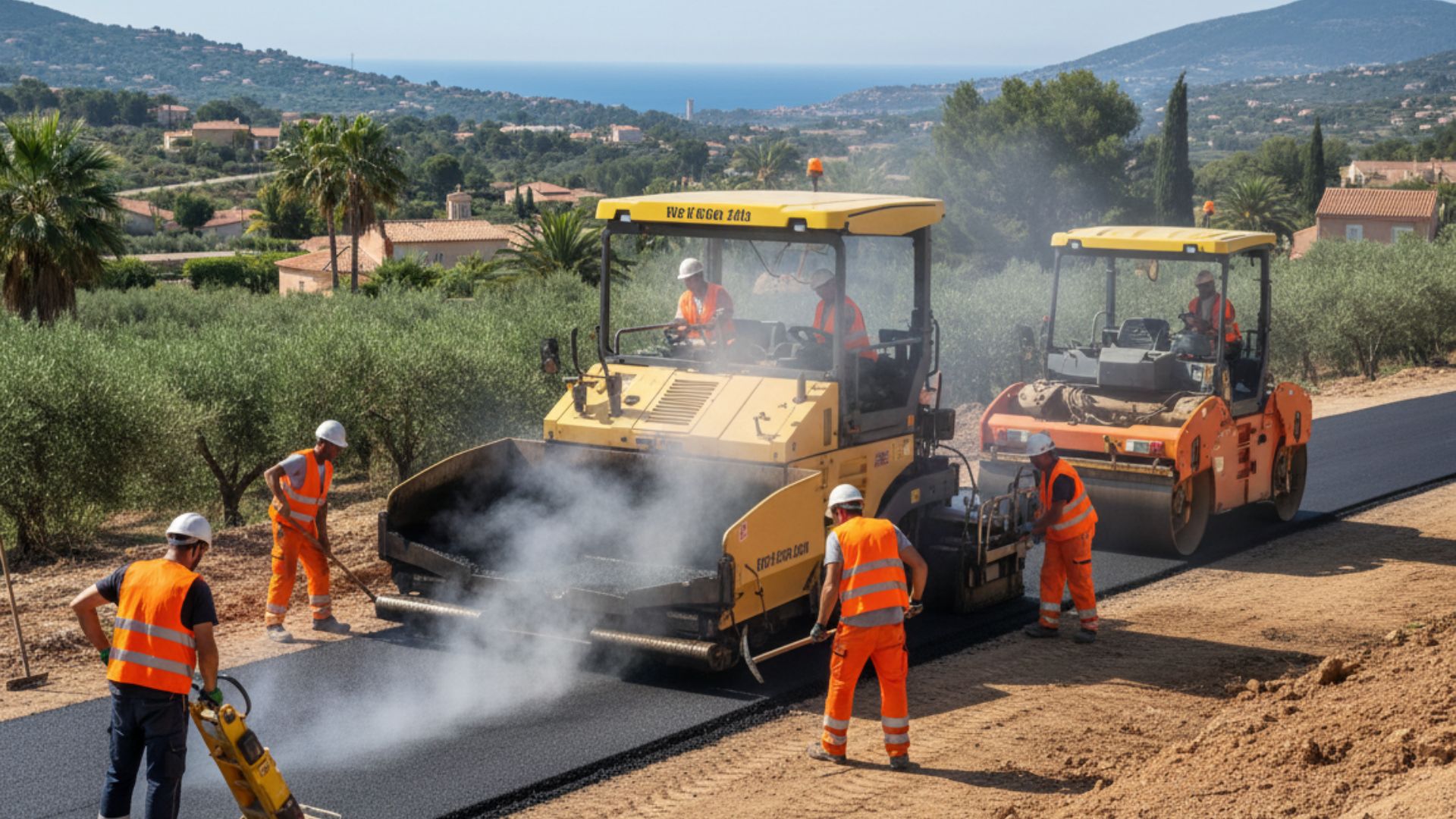 Enrobé promoteur immobilier lot voirie VRD opération neuve résidentielle ou tertiaire — coordination MOA MOE OPC, phasage corps d'état, BBSG SBS NF EN 14023, DOE DIUO réception OPR — Société Missaoui Alpes-Maritimes Var