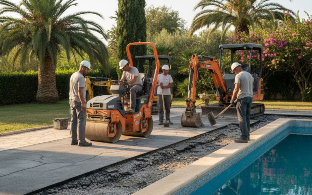 Enrobé qui se dégrade en bord de piscine