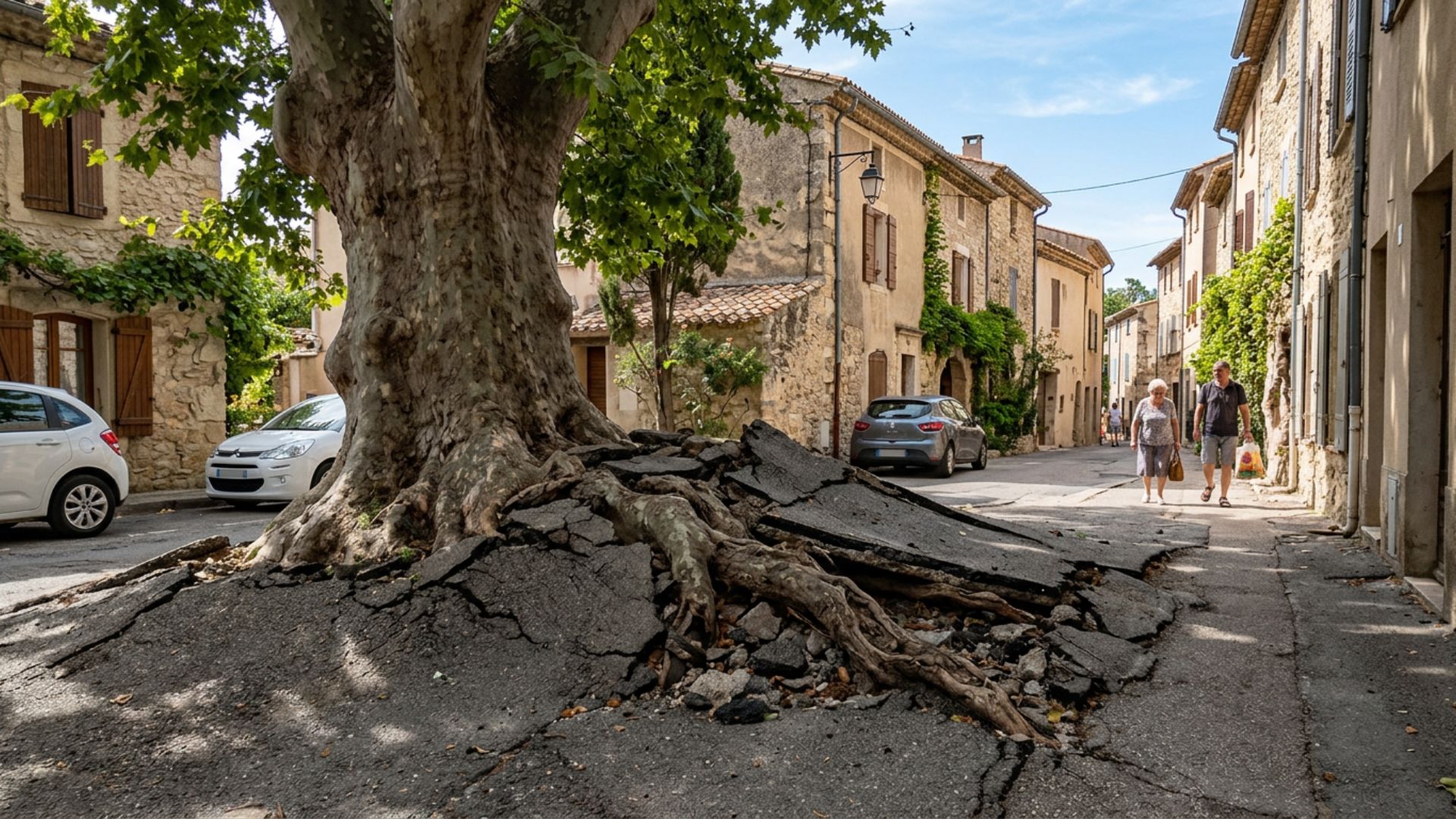 Enrobé soulevé par les racines d'arbre — causes et solutions — Société Missaoui