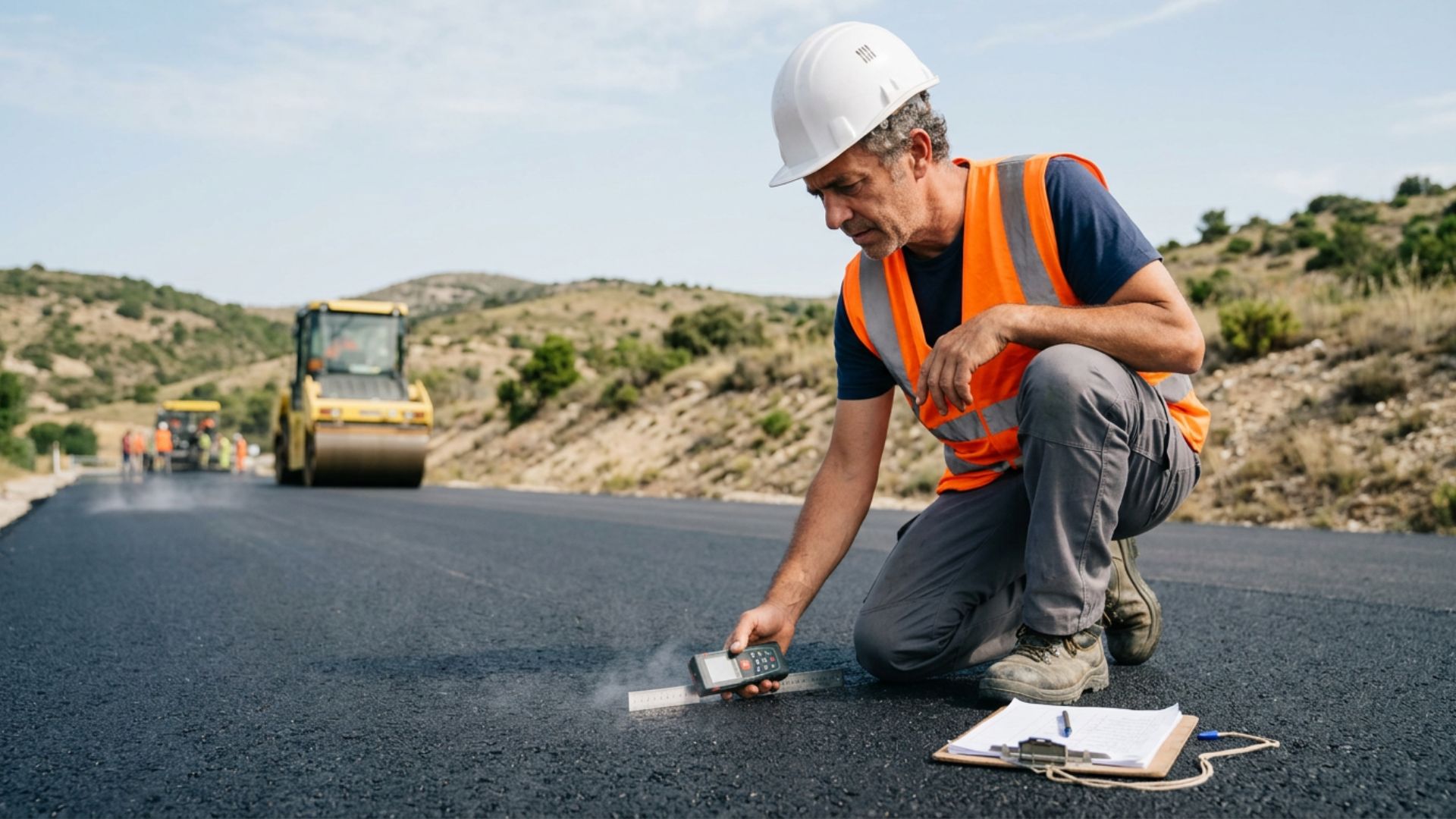 Guide auto-contrôle qualité à la réception d'un enrobé — règle 3 m planéité, carottage NF EN 12697-7, macrotexture HSv, DoP marquage CE, PV contradictoire, réserves — Société Missaoui Alpes-Maritimes Var