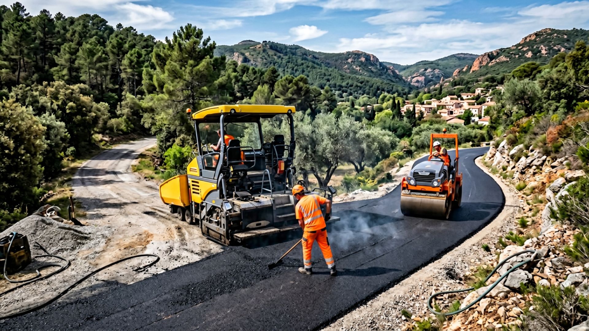 Guide planning chantier d'enrobé — quatre phases successives préparation amont DICT autorisations exécution réception, saisonnalité PACA avril-octobre, contraintes météorologiques — Société Missaoui Alpes-Maritimes Var
